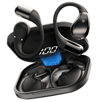 Open Ear Earbuds, Bluetooth 5.4 Wireless Earphones, 48H Playtime, ENC Microphone Clear Talk, with Earhooks And LED Power Display the Waterproof Headphones, Ideal for Fitness, Travel