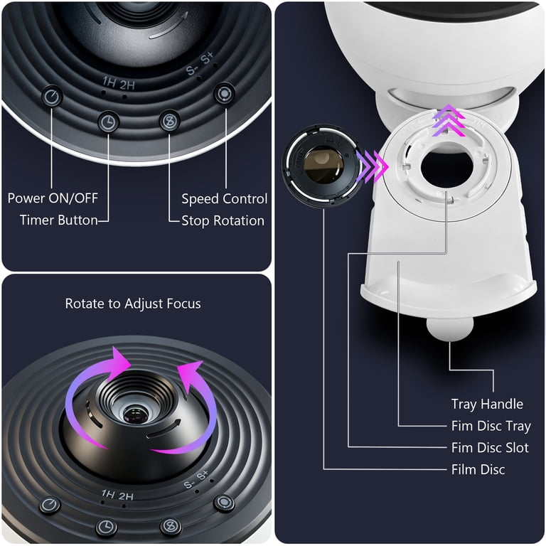 DAYBETTER Galaxy Projector 360° Rotating Head with 13 Film Discs photo 6