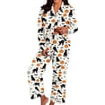 thumbnail image 2 of Womens Halloween Pajamas Ladies Seasonal Sleepwear Long Sleeve Top with Pants Soft Nightwear Ensemble Womens Pjs Sets White XXL, 2 of 4