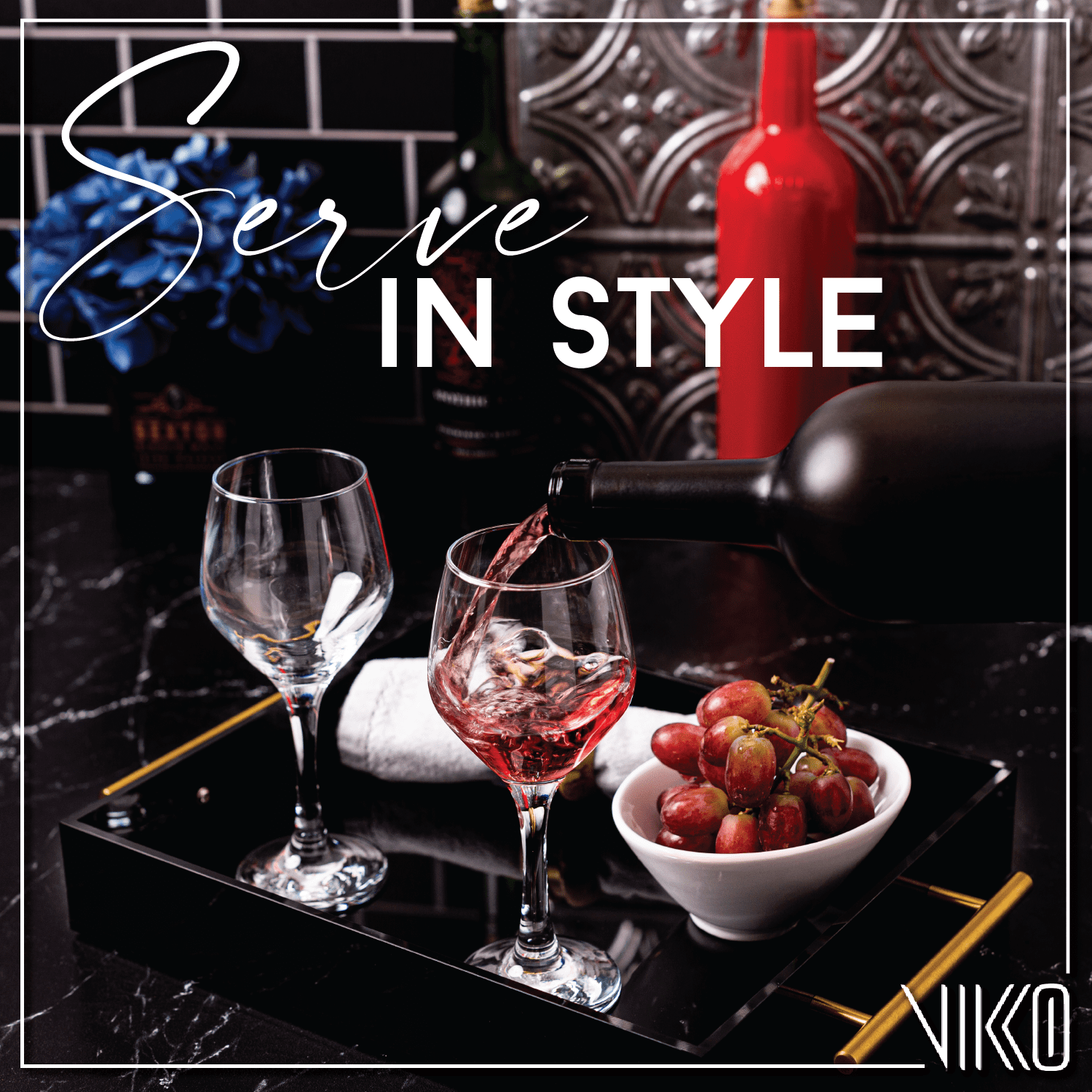 Vikko Small Wine Glasses, 8.75 Ounce | Perfect for Parties, Weddings, and Everyday  Thick and Durable Construction  Set of 6 Dishwasher Safe Wine Glasses