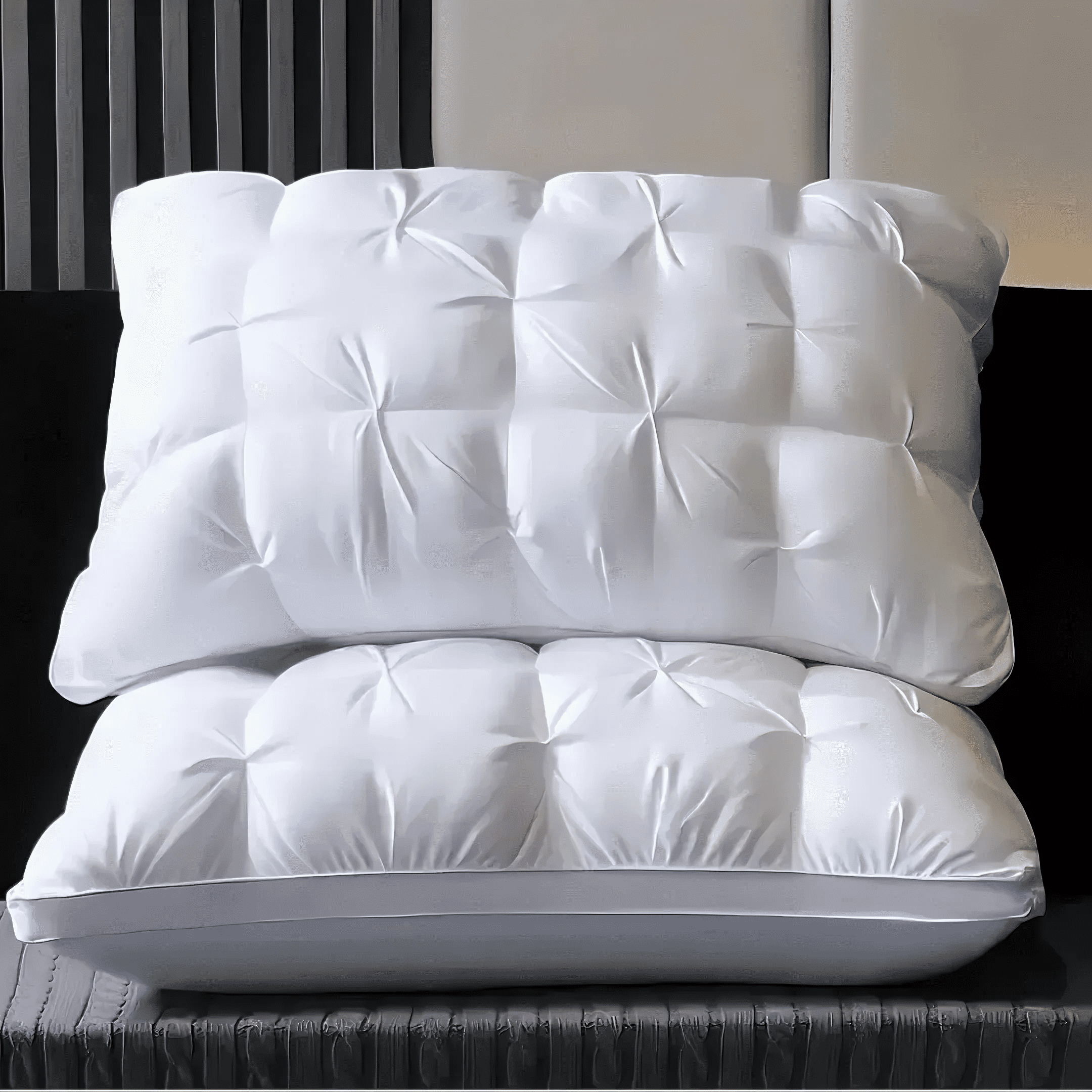 Kaqinu Queen Size Bed Pillows Set of 2, Hotel Quality, Down Alternative Gusseted Bed Pillows for Side, Back, or Stomach Sleepers, White