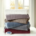 thumbnail image 4 of Beautyrest Heated Plush Oversized Solid Microlight Throw, Ivory, 4 of 9