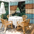 thumbnail image 4 of Outdoor Curtains for Patio Waterproof, Farmhouse Light Blue Brown Outdoor Privacy Panels Grommet, Vintage Wooden Striped Blackout Outside Curtains for Porch/Cabana/Pergola/Gazebo 54"x95", 1 Panel, 4 of 8