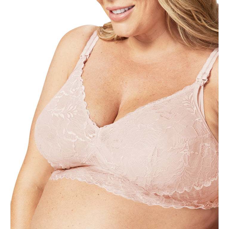 Cake Maternity Chantilly Busty Wire Free Lace Nursing Bralette for  Breastfeeding, Wireless Maternity Bra (for E-G Cups), Blush, X-Large