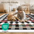 thumbnail image 4 of ODIKA 4'x6' Washable Area Rug Door Welcome Gingham Plaid Rotated Checkered Entry Frame Detail for Dorm Room, Small Living Stain Resistant Low Profile, Easy Care, 4 of 7