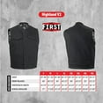 thumbnail image 3 of First Mfg Co - Highland V2 - Men's Motorcycle Biker Riding Black Canvas Vest - 2X Large - Armor Pockets, 3 of 5