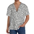 thumbnail image 1 of Fotbe Dice Cubes Camisa Estampada de Manga Corta para Hombre, Casual de Verano, Estilo Playero, Sin Arrugas-Small, 1 of 5