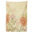 thumbnail image 3 of Ambesonne Vintage Tablecloth Rectangular Table Cover, Grunge Retro Flowers, 60"x84", Cream Pink, 3 of 4