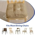 thumbnail image 3 of Chair Cushions for Dining Chairs, Dining Chair Cushions, Tufted Indoor Chair Pads with Ties & Non Slip Backing, Seat Cushions for Kitchen Chairs 16.5” x 16.5” x 3.5”, Set of 6, Khaki, 3 of 14