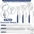 thumbnail image 2 of BlinkLLX 3 Pcs Miroir d'Inspection Télescopique en Acier Inoxydable Extensible avec Long Manche Outil pour Techniciens Mécaniciens Entrepreneurs (Bleu), 2 of 6