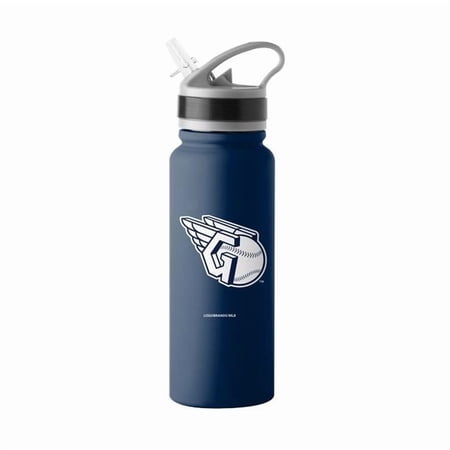 Logo Brands 509-S25UFTB-8 Cleveland Guardians LOGO 25 oz Stainless Single Wall Flip Top Bottle