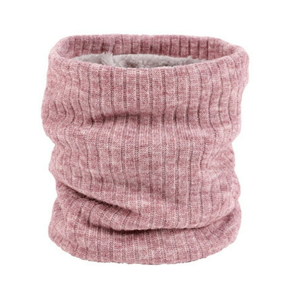 Dytern Winter,Scarf Winter Scarves Double-Layer Fleece Lined Knit Neck Warmer Circle Scarf Windproof (Pink)