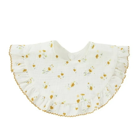 New Baby Feeding Drool Bib Lace Floral Infants Saliva Towel Soft Cotton Burp Cloth For Newborn Toddler Kids Bibs Korean Style Printing style 04