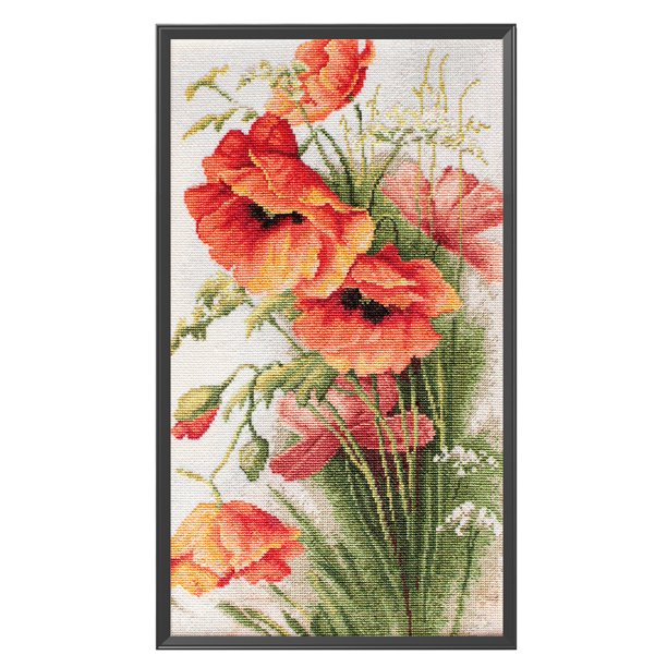 Cuadros Decorativos Bordado completo maíz amapola 3 hilos 11CT impreso punto de cruz algodón DIY Kit DQrwqpou Nuevos Originales