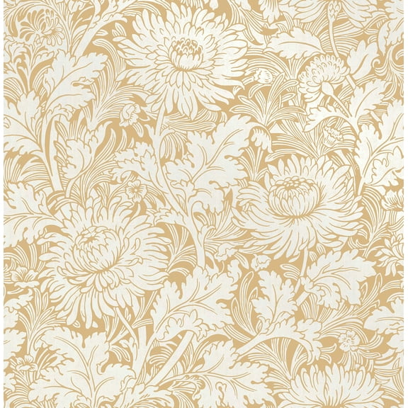 Fine Decor Zinnia Mustard Floral Paste The Wall Non Woven Wallpaper, 20.5-in by 33-ft, 56.4 sq. ft.
