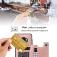 thumbnail image 4 of Design for Samsung Galaxy S9 Plus/S9+ Wallet Case,PU Leather Phone Cases with Screen Protector Card Holder,Stand Flip Shockproof Flip Protective Cover for S9plus Girls Women 6.2 inch Rose gold, 4 of 11