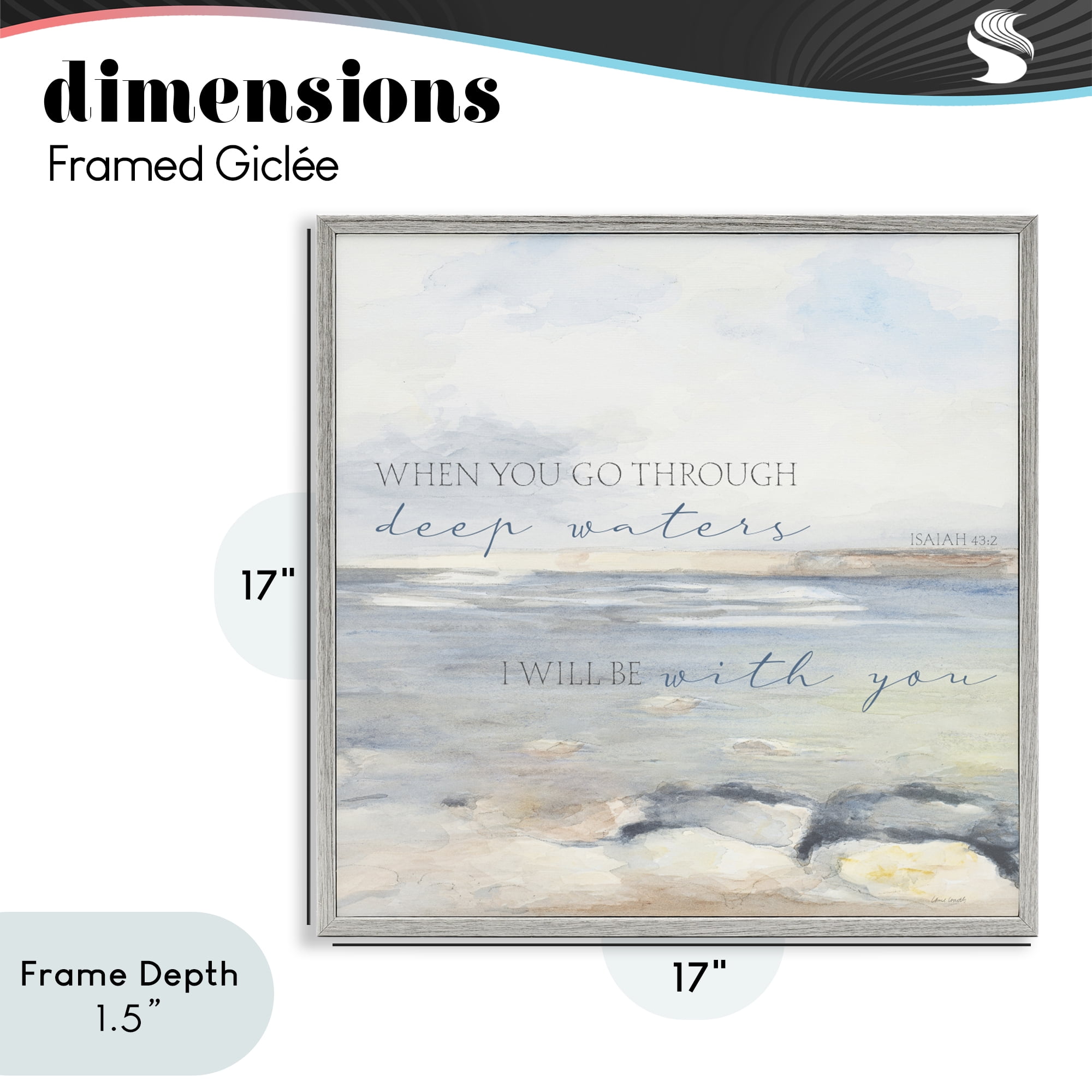 Stupell Industries Deep Waters with You Gray Framed Giclee Art, design by Lanie Loreth