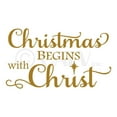 thumbnail image 3 of Christmas Begins with Christ North Star Vinyl Lettering Wall Decal Sticker Christmas Holiday Decals - Size: 16.5" H x 29" L  - Color: Metallic Gold, 3 of 6