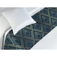 thumbnail image 3 of Contemporary Bed Runner, Zigzag Abstract Diamond Shape Modern Style of Lines and Stripes, Decorative Accent Bedding Scarf for Hotels Homes & Guest Rooms, Twin, Dark Sky Blue and Mustard, by Ambesonne, 3 of 3