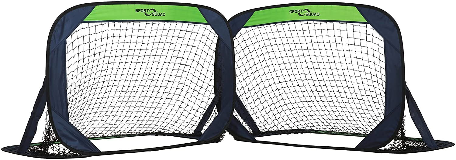 Collapsible Soccer Pop Up Goal Set of 2 Football Nets Portable Travel Bag 4ft 