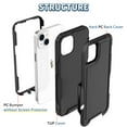 thumbnail image 3 of for iPhone 14 Case, [Shockproof] [Anti-Dust] [Heavy Duty Military Protection] Protective Anti Scratch Dual Layer Tough Rugged Hybrid Bumper Phone Case Cover for iPhone 14, Black, 3 of 8
