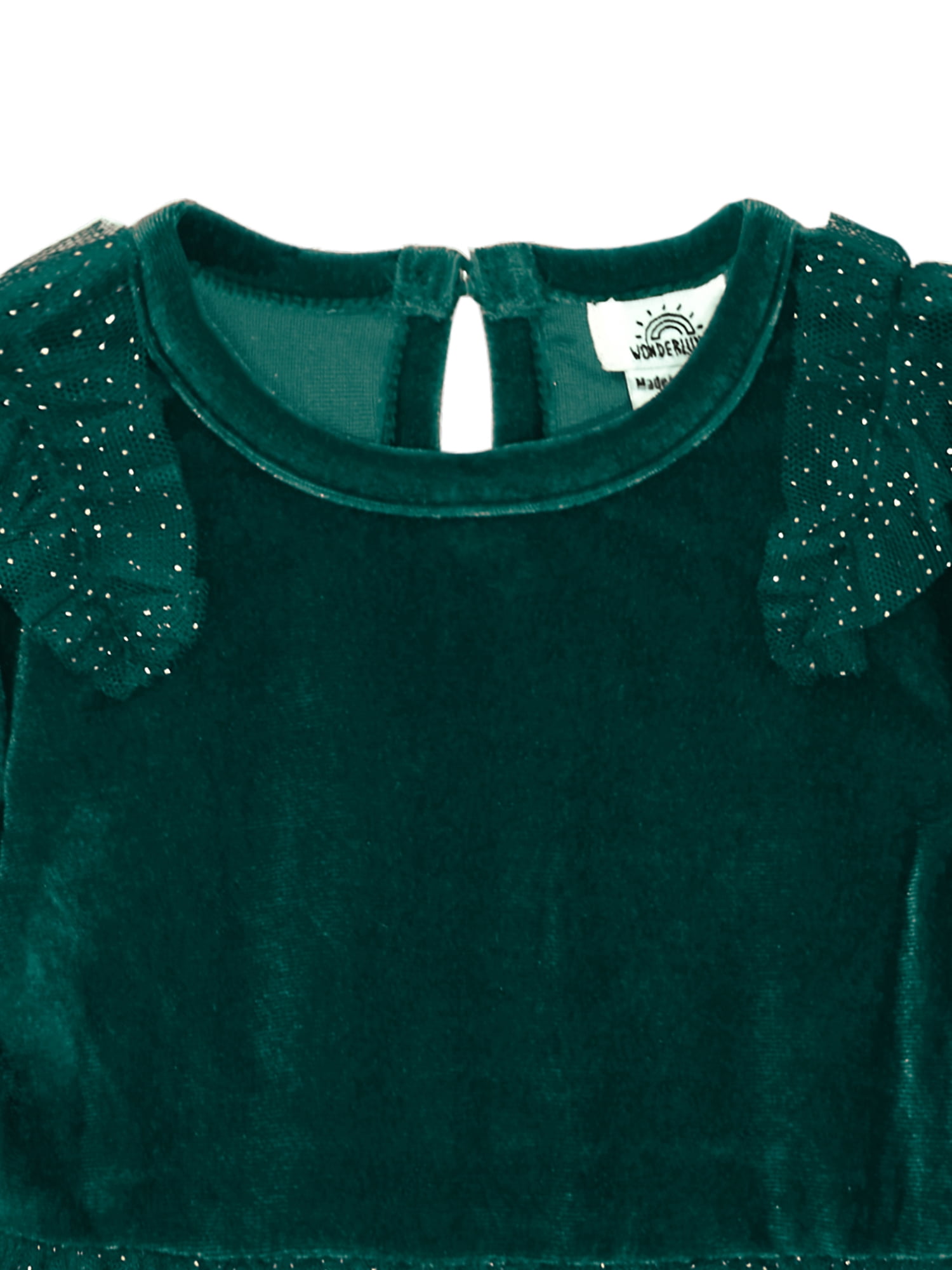 Wonderluxe Baby Girls' Long Sleeve Velvet Dress, 3-Piece Set, Sizes 0-3M-24M