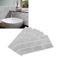 thumbnail image 3 of HURRISE Kitchen Decor,Tiles Sticker,6pcs Gray Tile Pattern Wall Decal Waterproof Self‑Adhesive Wall Sticker for Home Kitchen, 3 of 8