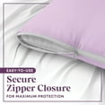 thumbnail image 4 of CirclesHome Wedge Pillow Cover 100% Cotton, Zippered Wedge Pillow Case Protector, Soft, Hypoallergenic & Breathable - Lavender (24Wx25Lx12), 4 of 9