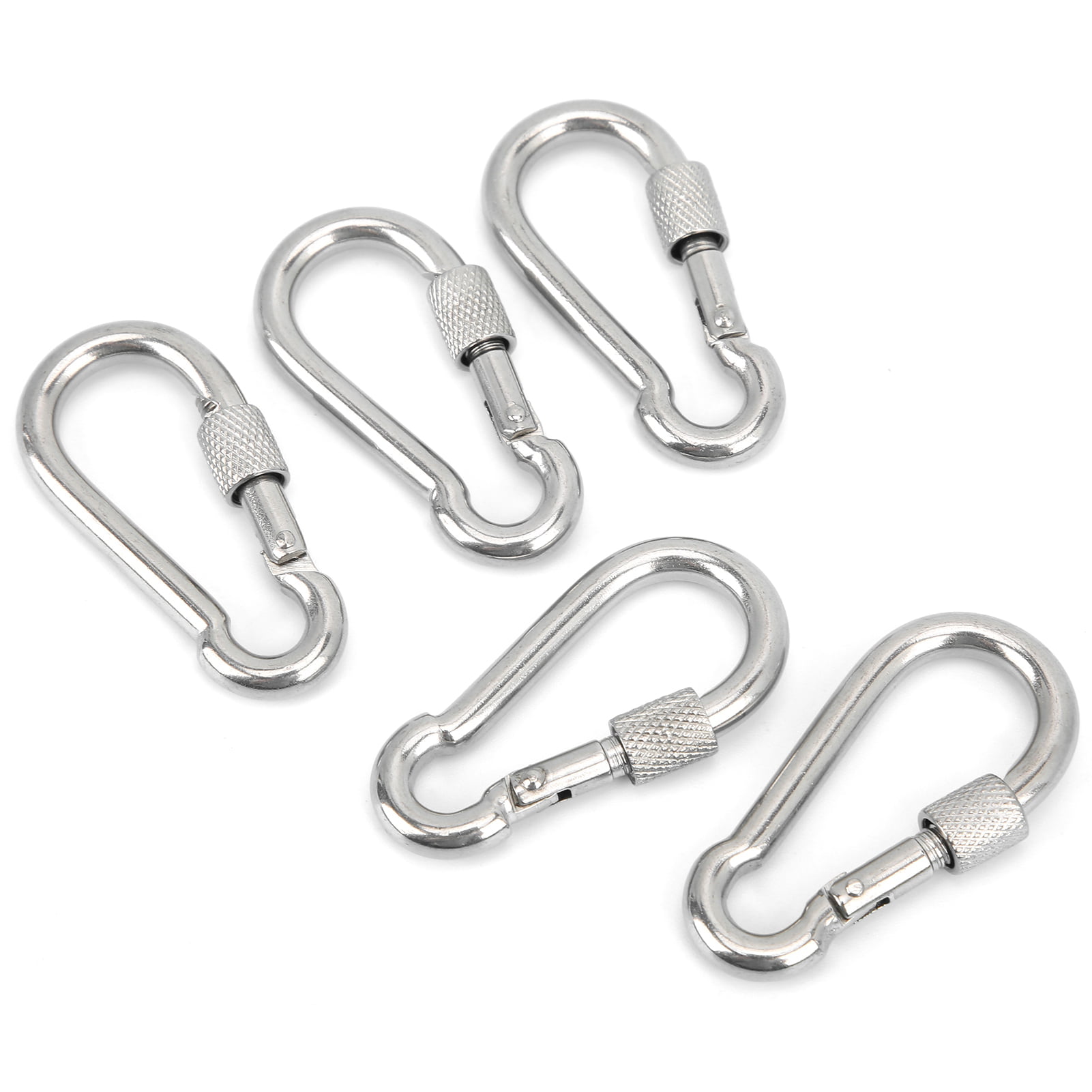 5Pcs/set Spring Lock Carabiners Snap Hook Hanger Locking Clips Keychain Campi_wk 