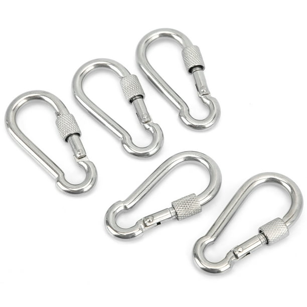 ESTINK Heavy Duty Carabiner Clip,Spring Snap Hook,5pcs 60mm Locking  Carabiner Clip Heavy Duty Spring Snap Hook With Nut Lock Buckle For Camping  