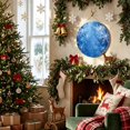 thumbnail image 2 of Welcome Sign for Front Door, Blue Christmas Round Metal Wall Art Wreaths, Xmas Snowflake Winter Sparkle Outdoor Indoor Wall Hanging Sign for Porch Decor Housewarming Gifts 11.8 Inch, 2 of 8