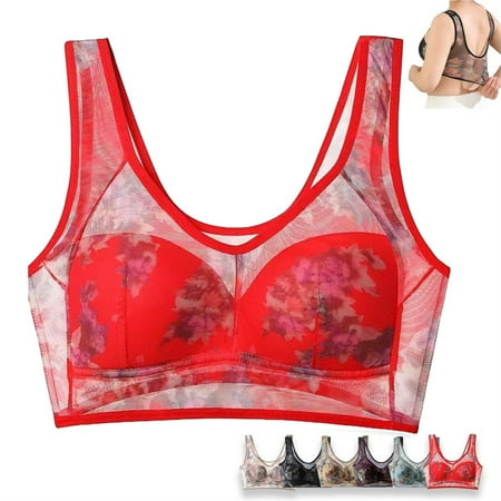 knqrhpse Wireless Bras Push Up Bra High Support Adjustable Strap Full Coverage Up Bras Comfortable No Underwire Wireless Bras Wireless Bras Minimizer Bra Seamless Bras Full Coverage Bras Red 6XL