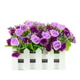 thumbnail image 3 of Maceta de valla Flores de rosas artificiales Tela de simulación Flor Inicio Boda Decoración floral falsa, Púrpura seitruly HA7815-02B, 3 of 6