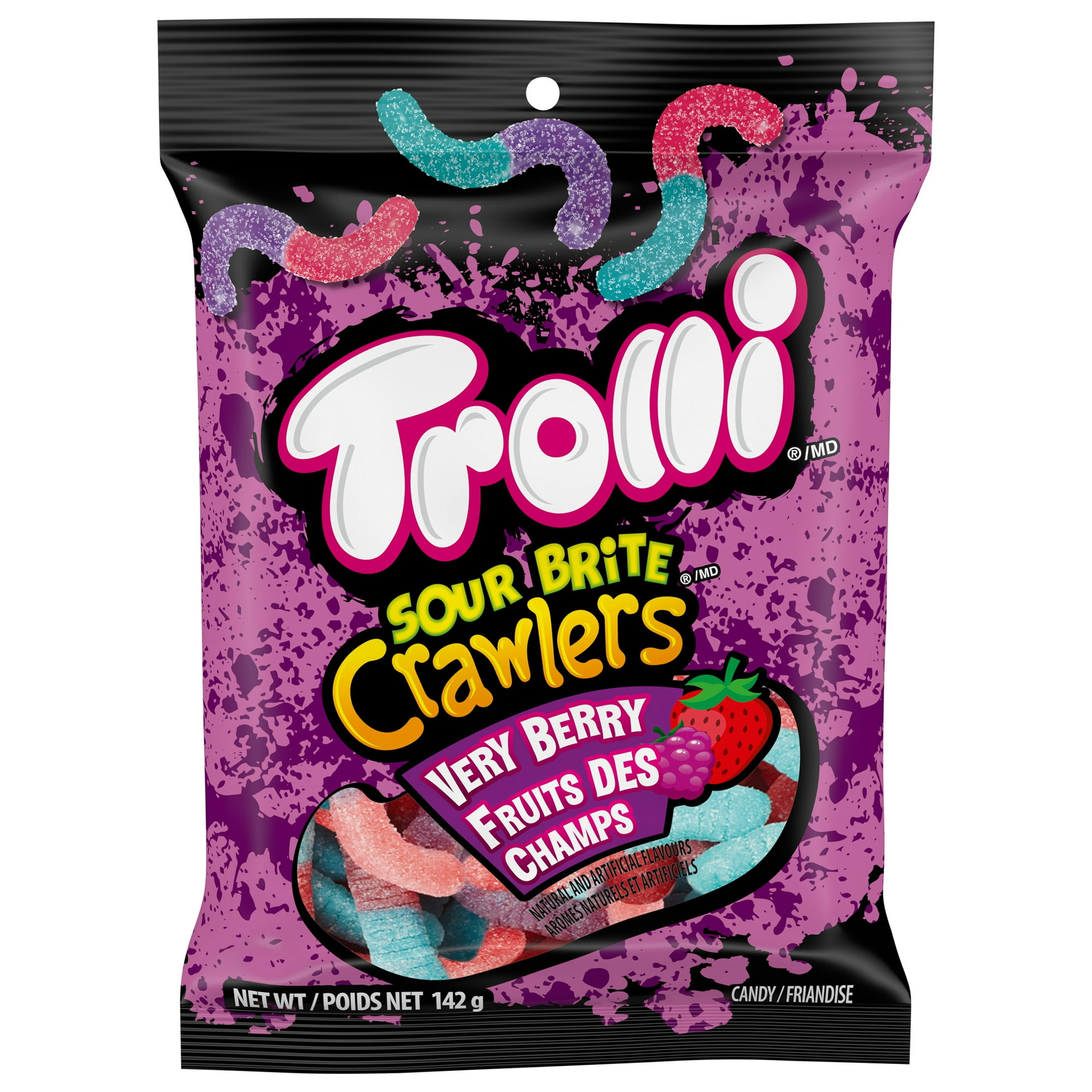 Trolli Sour Brite Crawlers Very Berry gummy candy Net Weight 142g