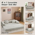 thumbnail image 5 of Kosynda 77"W Convertible Sleeper Sofa Bed with Fixed-Shape Frame, Folding Floor Sofa Couch with Corduroy Armrests for Living Room, Small Space Apartment, Office (Light Gray), 5 of 7