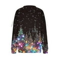 thumbnail image 3 of Craaazy Christmas Print Long Sleeve Crew neck Sweatshirts for Womens Colorful Gifts Casual Loose Shirts Pullover Tops Holiday Style, 3 of 5