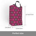 thumbnail image 3 of LNWH Laundry Hamper, Pink Triangle Geometry Foldable Laundry Basket With Handles Waterproof, 50L Large Capacity, 3 of 6