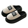 thumbnail image 5 of Rokment Platform Slippers for Women Men Cute Bear Animal Fleece Lined Winter Warm Memory Foam Bedroom Home House Shoes Indoor Outdoor Couples Black Size 8, 5 of 6
