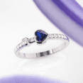 thumbnail image 2 of HeartsAndYou 2ct Natural Sapphire Engagement Ring 14k SOLID White Gold Heart Shape Eternity, 2 of 9