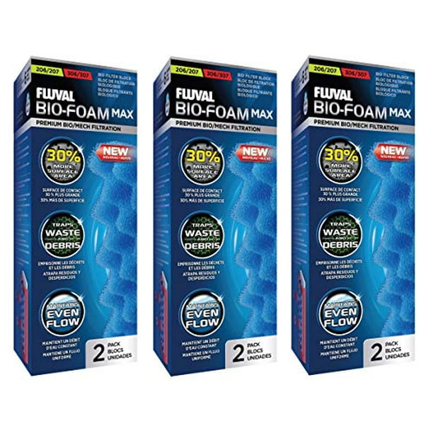 FV Fluval 6 Pack of BioFoam Max Media for Fluval 206/306 and 207/307