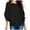 A-Black464, variant on Yuanlong Womens T-Shirts Batwing Sleeve Ribbed Boat Neck Tshirts Loose Ladies Tunic Casual Daily Streetwear Comfort Tops