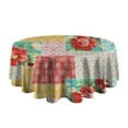 thumbnail image 5 of Pioneer Flower Floral Print Pattern Round Tablecloth 60"x60",Wrinkle Wipeable Table Cloth for Kitchen Dining Room Picnic Patio Party, 5 of 6