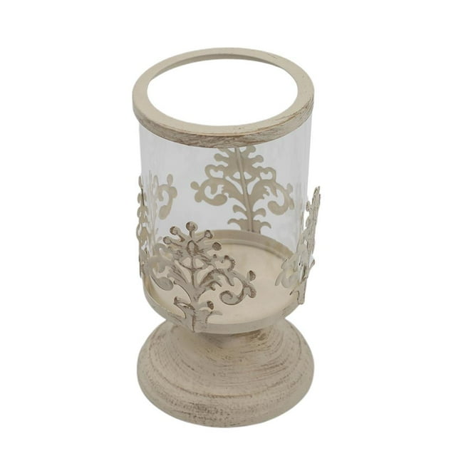 veasfak Candle Holder Candlestick with Glass Cover for Wedding Home Table Decor _ S S