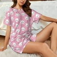 thumbnail image 4 of Lsque Ensemble de Pyjama à Manches Courtes pour Femmes - 2 Pcs Doux et Léger - 3TG, 4 of 6
