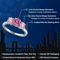 thumbnail image 2 of Gem Stone King 925 Sterling Silver Pink Moissanite and Pink Lab Grown Diamond Engagement Ring for Women | 1.80 Cttw | Round 6MM | Gemstone Birthstone | Size 8, 2 of 6
