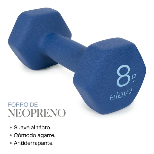 Par De Mancuernas Hexagonales ELEVA ELEVA-KOS8 Con Forro De