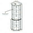 thumbnail image 3 of DEALTOPS Vintage Corner Display Cabinet, Lighted Glass Curio Cabinet with Adjustable Shelves, Antique White, 3 of 8
