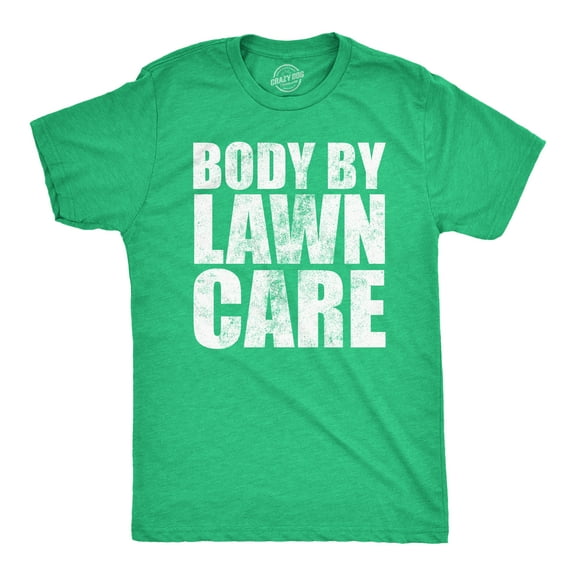 Mens Funny T Shirts Body By Lawn Care Sarcastic Dad Bod Novelty Tee for Men Graphic Tees