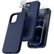 thumbnail image 1 of TOCOL Funda 5 en 1 para iPhone 13, con 2 protectores de pantalla + 2 protectores de lente de cámara, funda de silicona líquida para iPhone 13, azul medianoche, 1 of 4