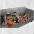 thumbnail image 6 of Japanese Soft Flannel Fleece Throw Blanket, Cuisine Sushi Fish Raw Meat Rolls South East Fast Food Ceremony Artwork, Cozy Plush for Indoor and Outdoor Use, 50" x 60", Multicolor, by Ambesonne, 6 of 6